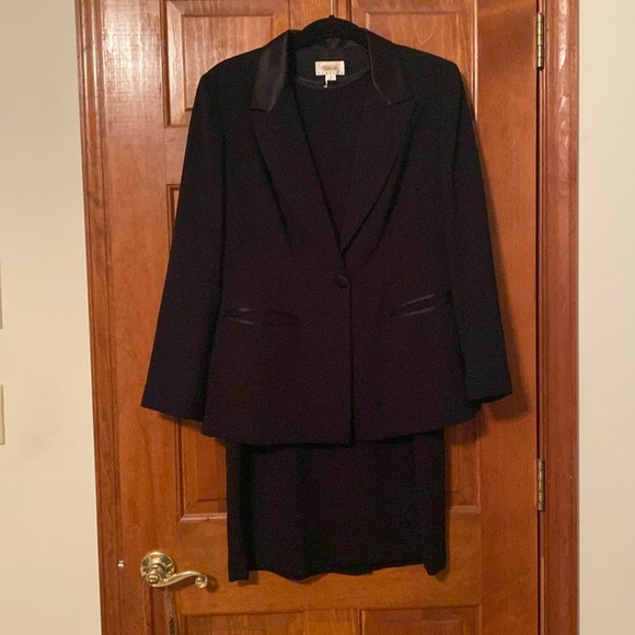 Talbots Black Dress and Structured Blazer with Notched Lapel Size 12 Petite - Picture 1 of 10